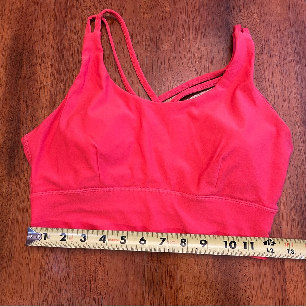 Bright Coral Strappy Back Sports Bra | Women’s Medium | Athletic Activewear - Picture 6 of 6